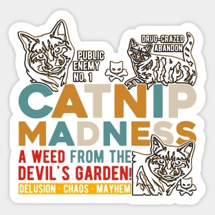 Cute Catnip Madness Cute Kitten Funny Cat Pet Humor Sticker